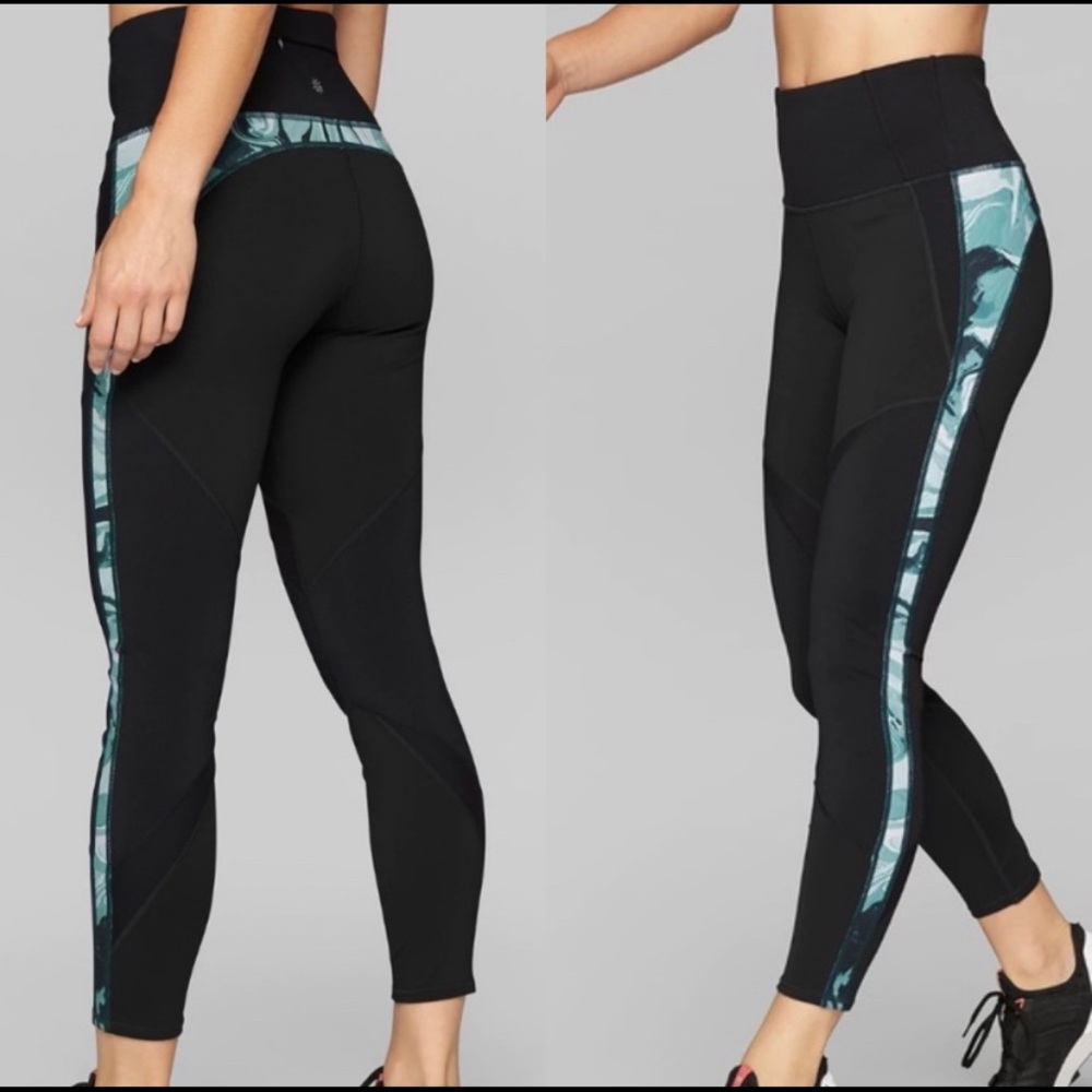 Athleta Blue Marble Precision Leggings